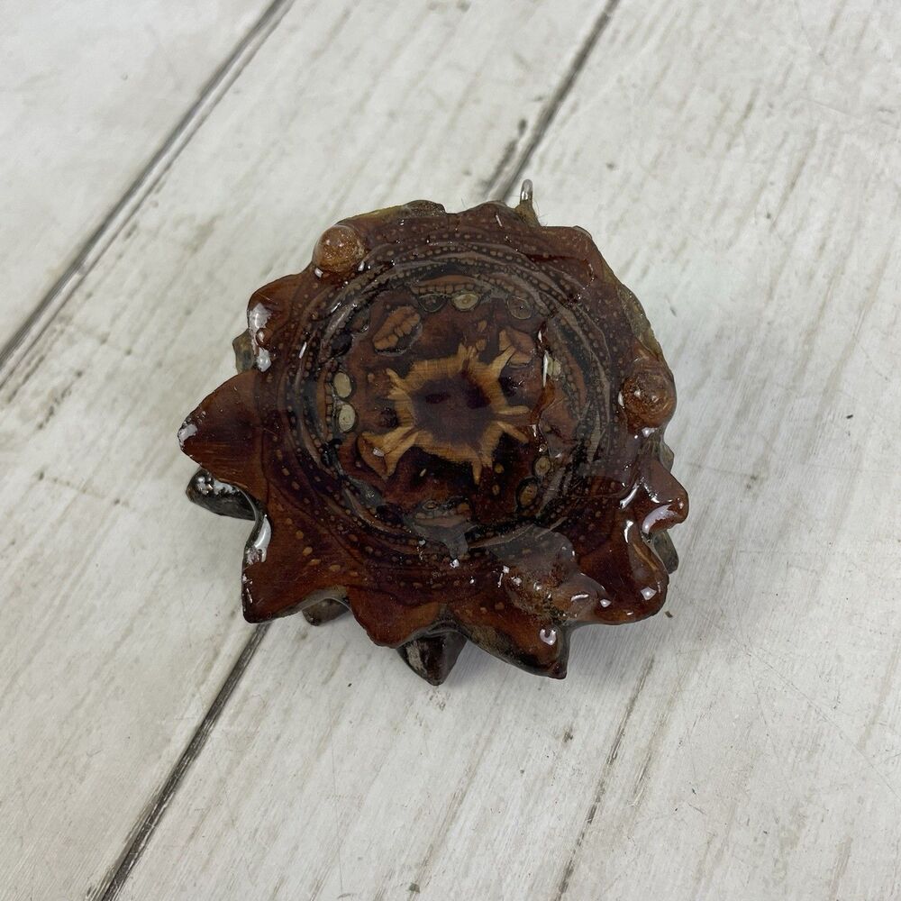 Third Eye Pinecone Pendant With Quartz Stone Center - Picture 4 of 8